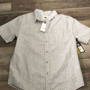 Quiksilver Light Blue Patterned Button Down Shirt